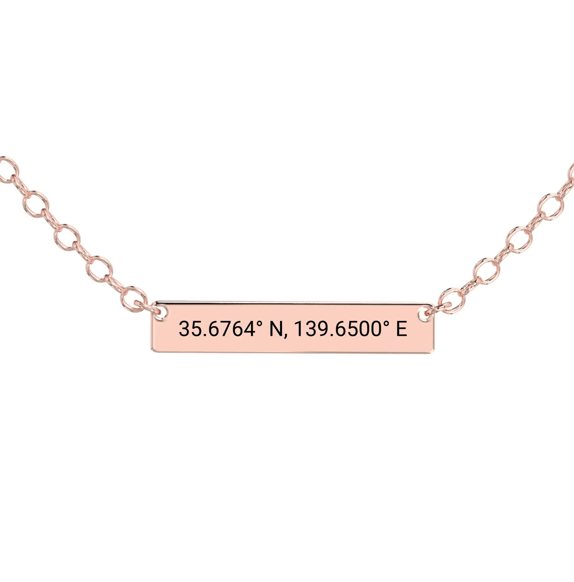Coordinate Engraved Horizontal Bar Necklace - Image 4
