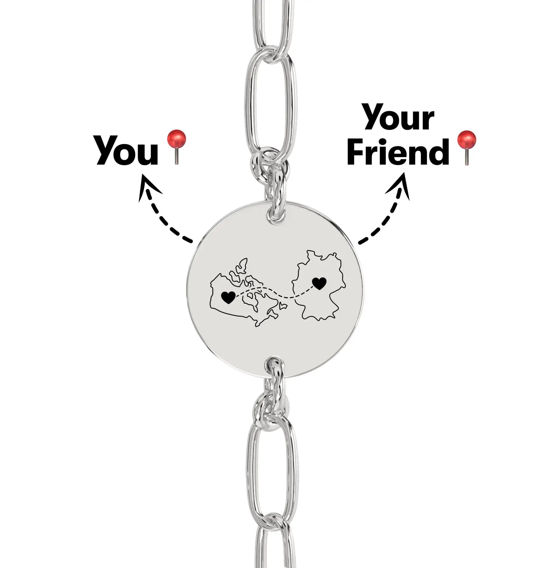 Long Distance Engraved Anklet/Bracelet - Image 6