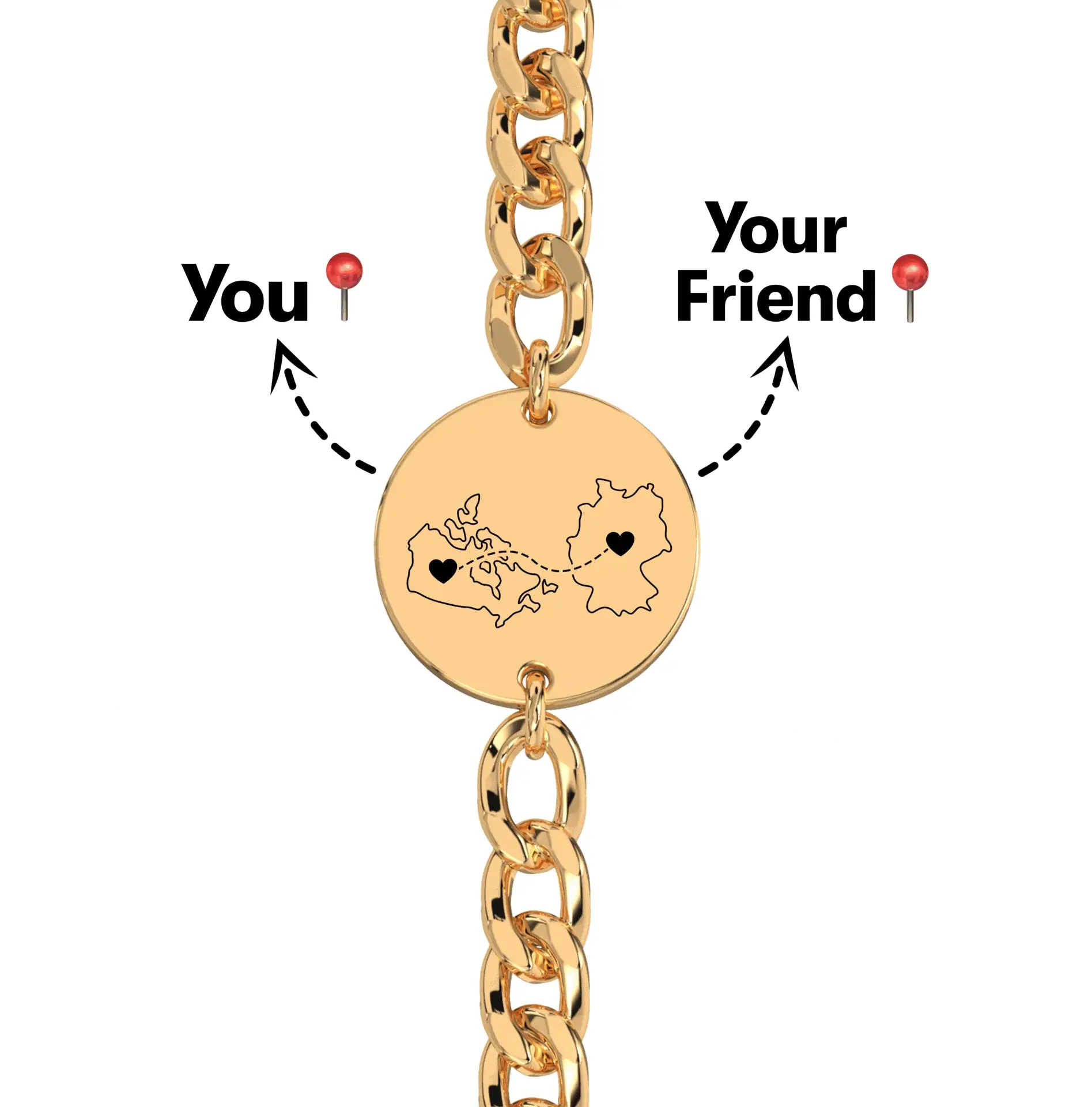 Long Distance Engraved Chunky Bracelet - Image 4