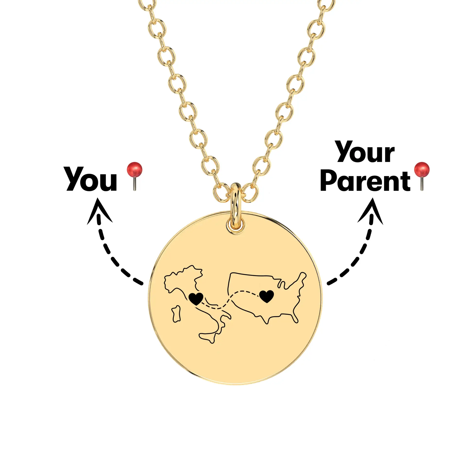 Long Distance Engraved Necklace - Image 7