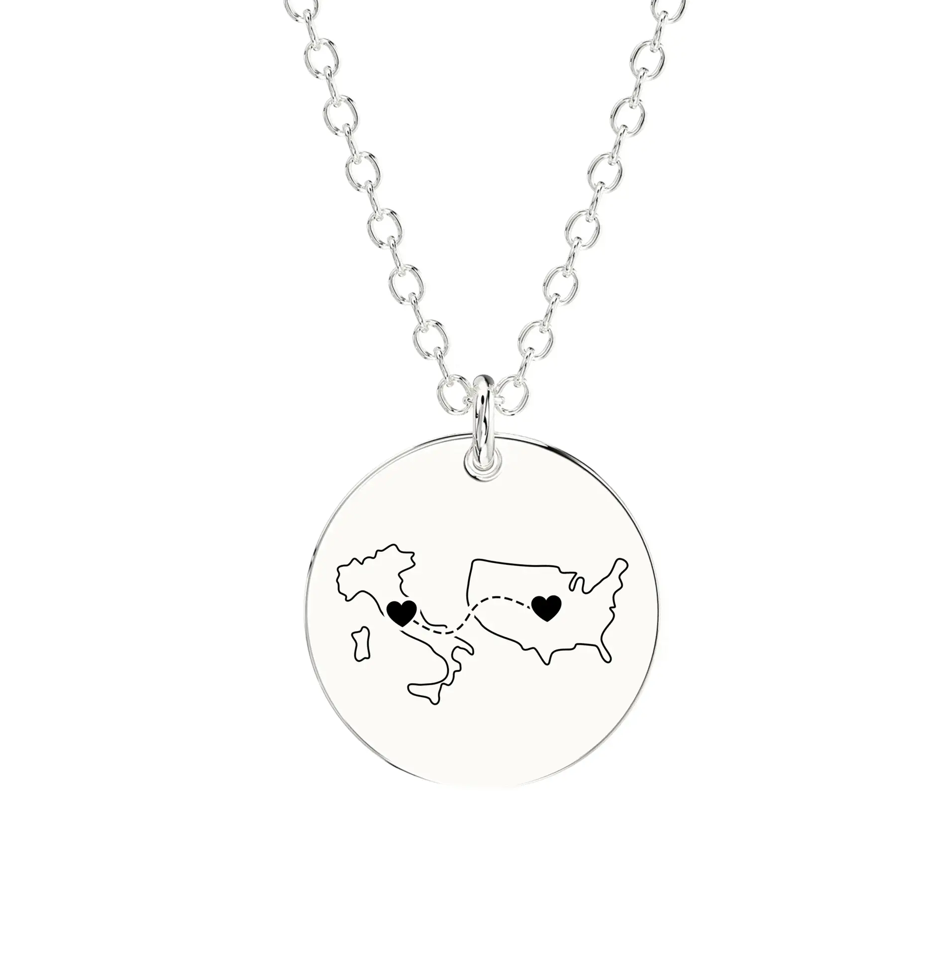 Dual Maps Engraved Necklace - Image 5