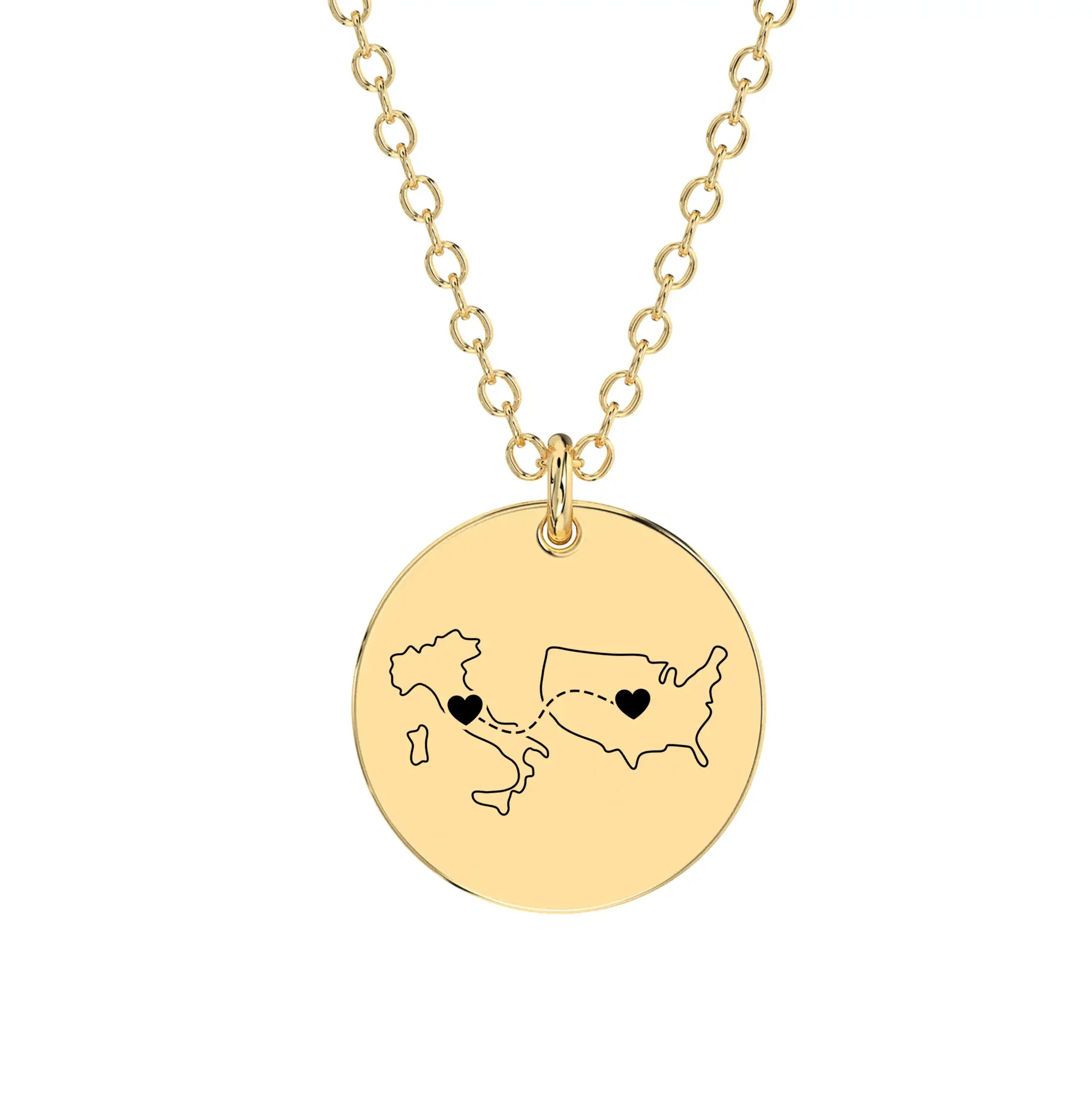 Dual Maps Engraved Necklace - Image 6