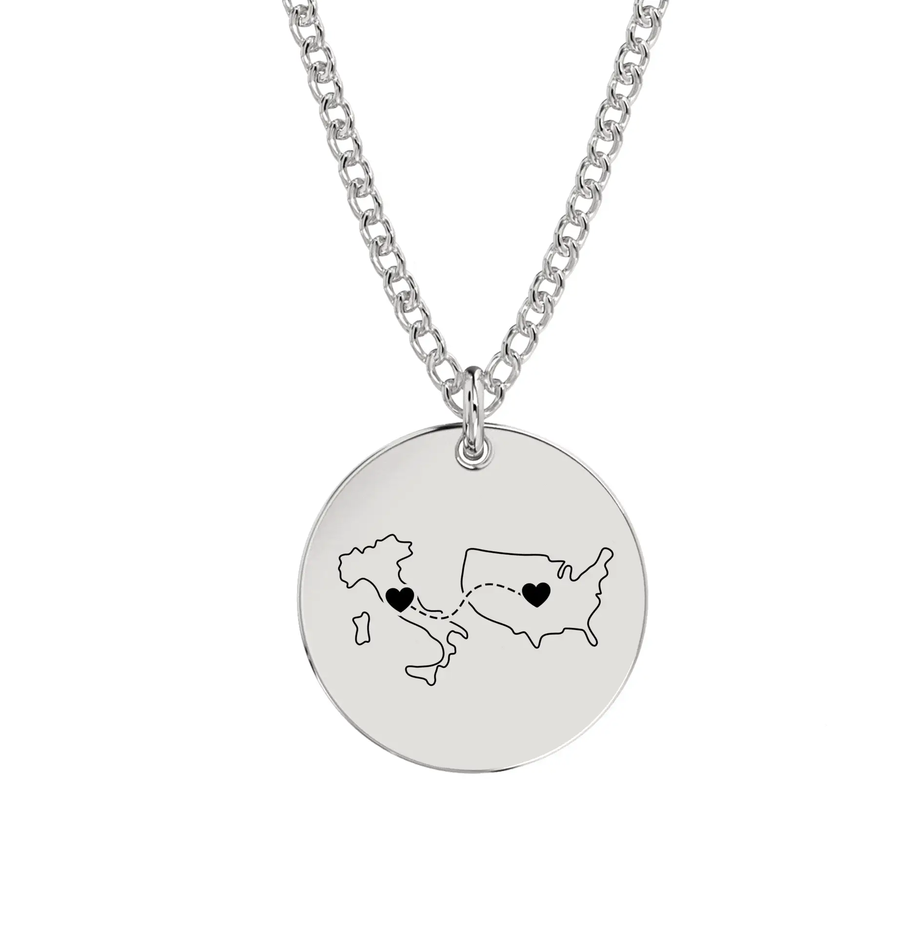 Dual Maps Engraved Necklace - Image 7