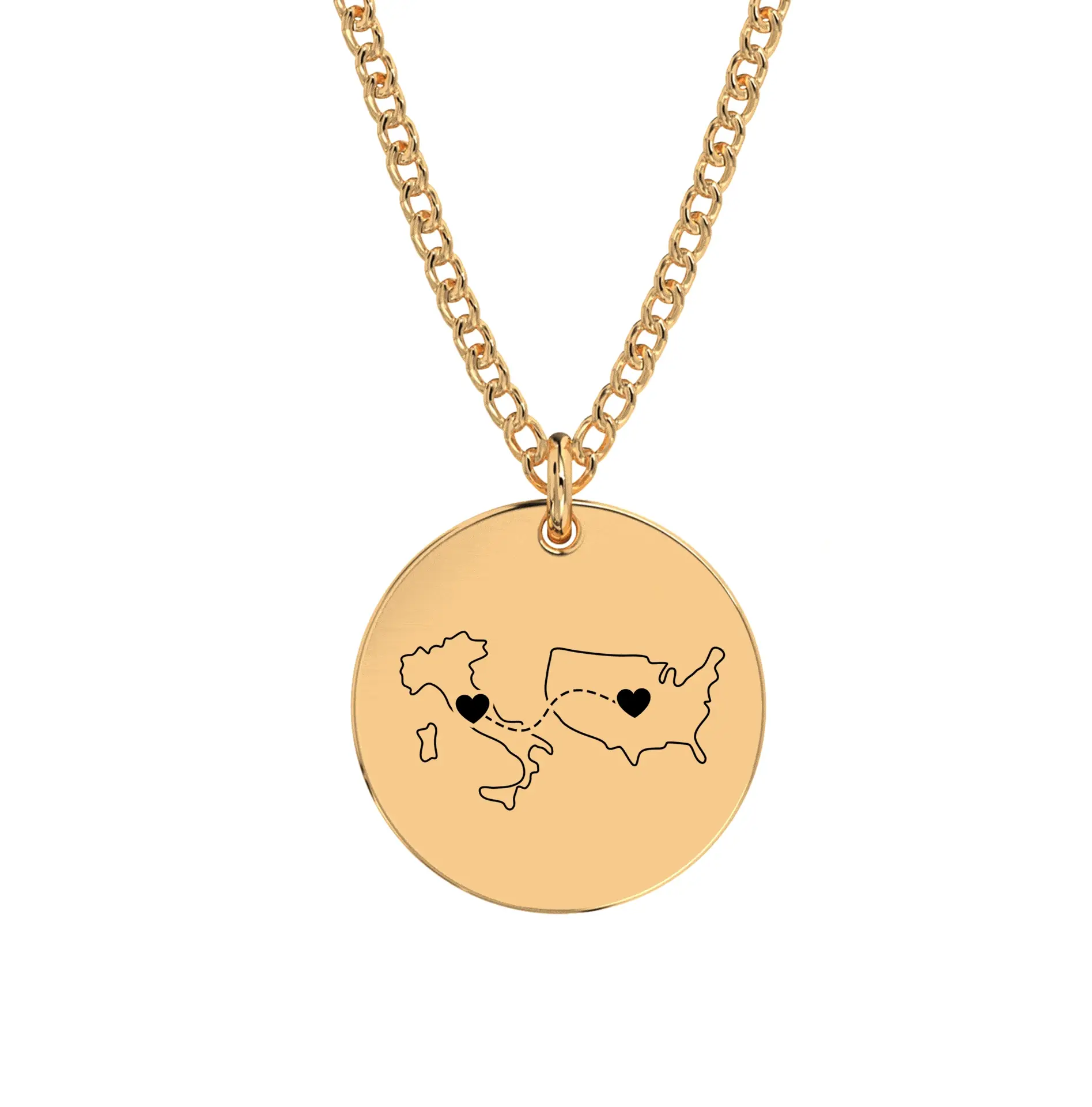 Dual Maps Engraved Necklace - Image 8