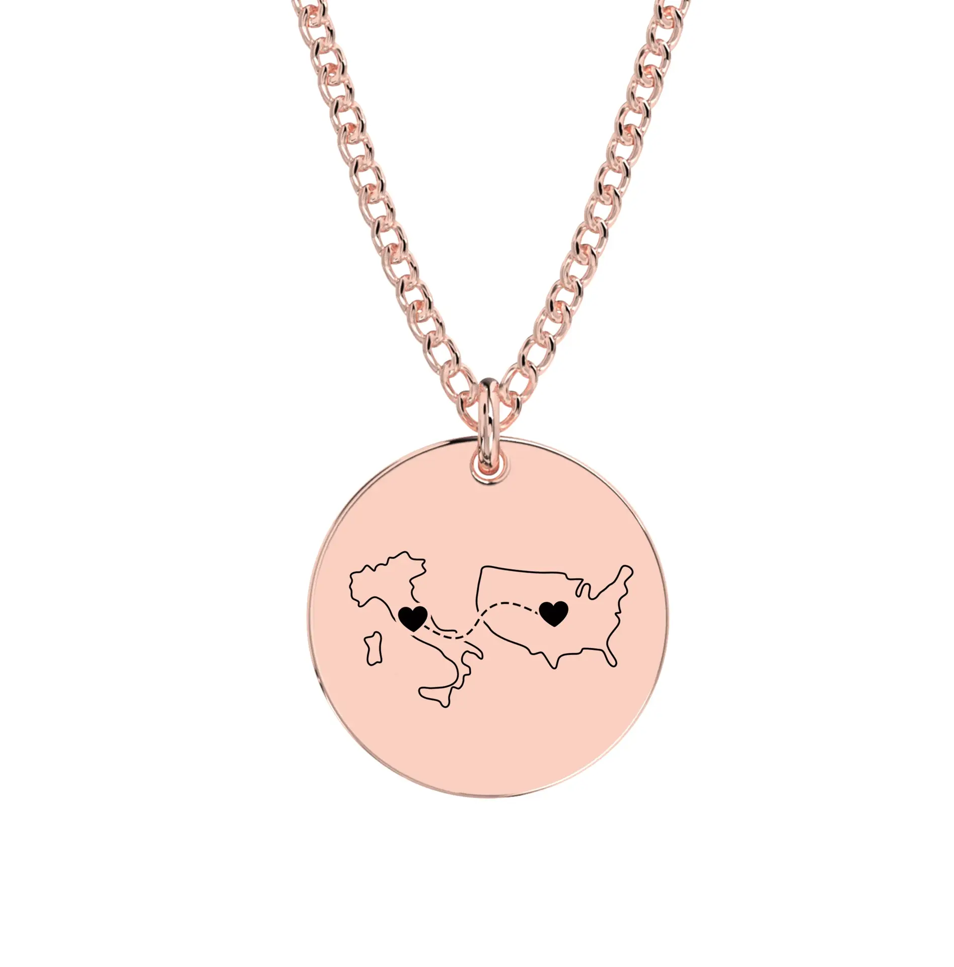 Dual Maps Engraved Necklace - Image 9