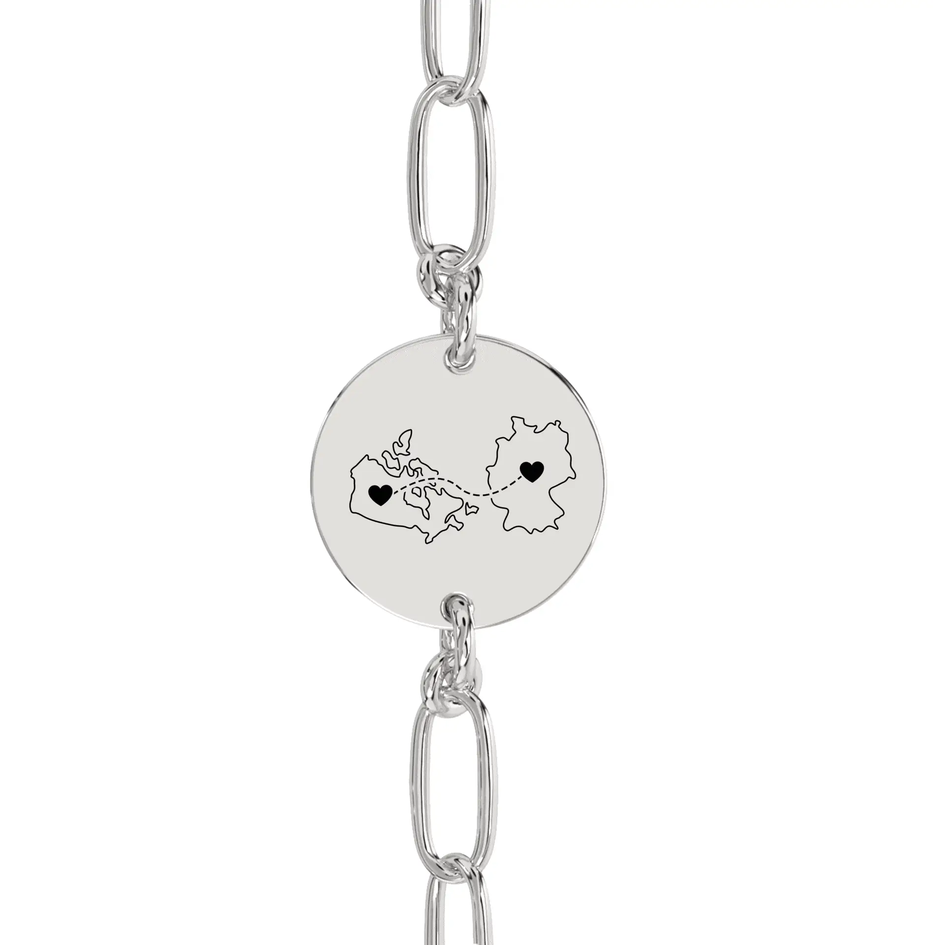 Dual Maps Engraved Anklet/Bracelet - Image 4