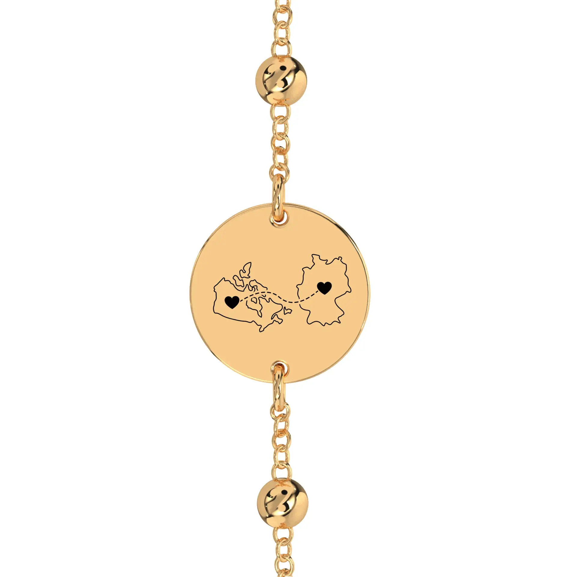 Dual Maps Engraved Anklet/Bracelet - Image 5