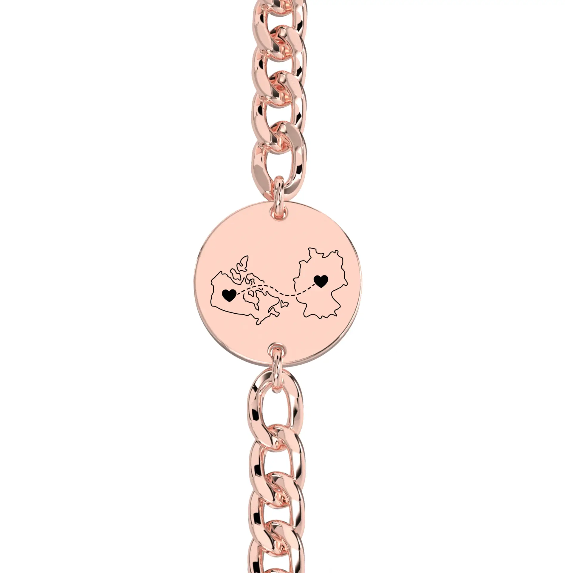 Dual Maps Engraved Chunky Bracelet - Image 4