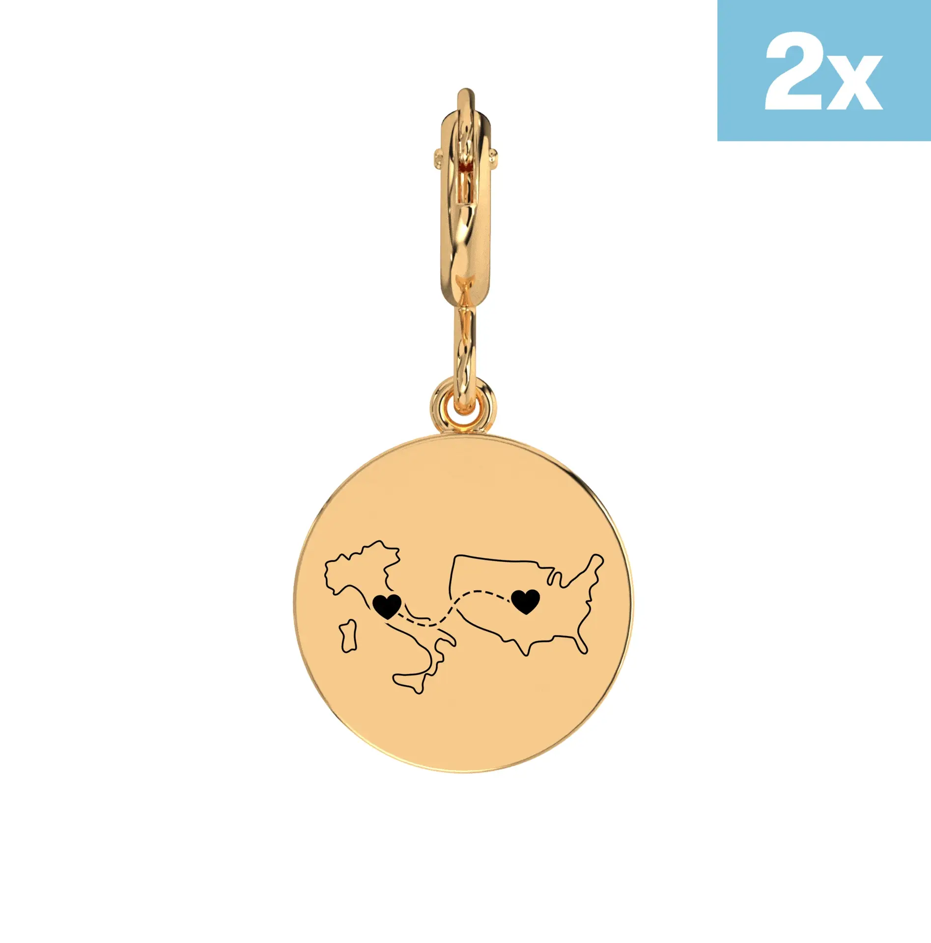 Dual Maps Engraved Earrings - Image 3