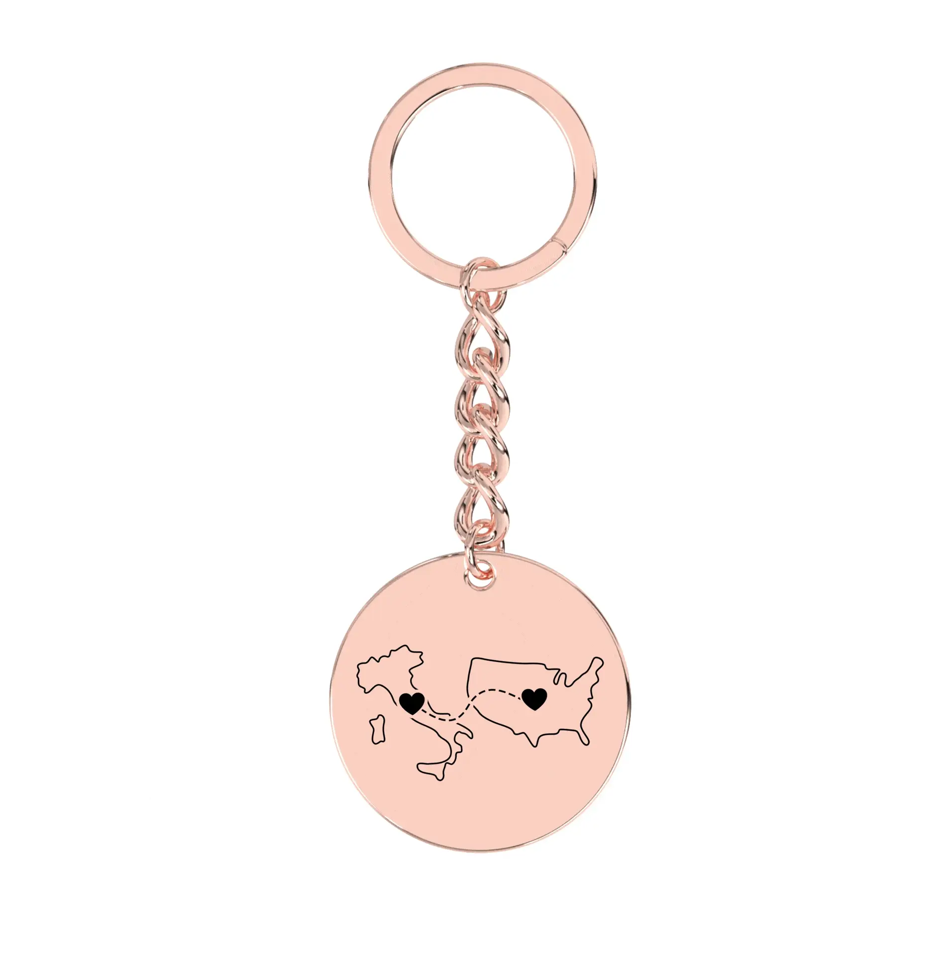 Dual Maps Engraved Keychain - Image 4